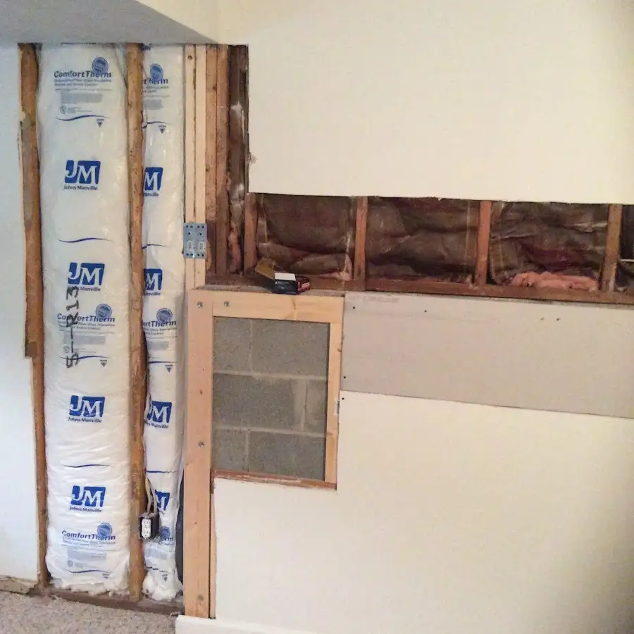 Wall insulation replacement during Contents Cleaning & Restoration in Manchester